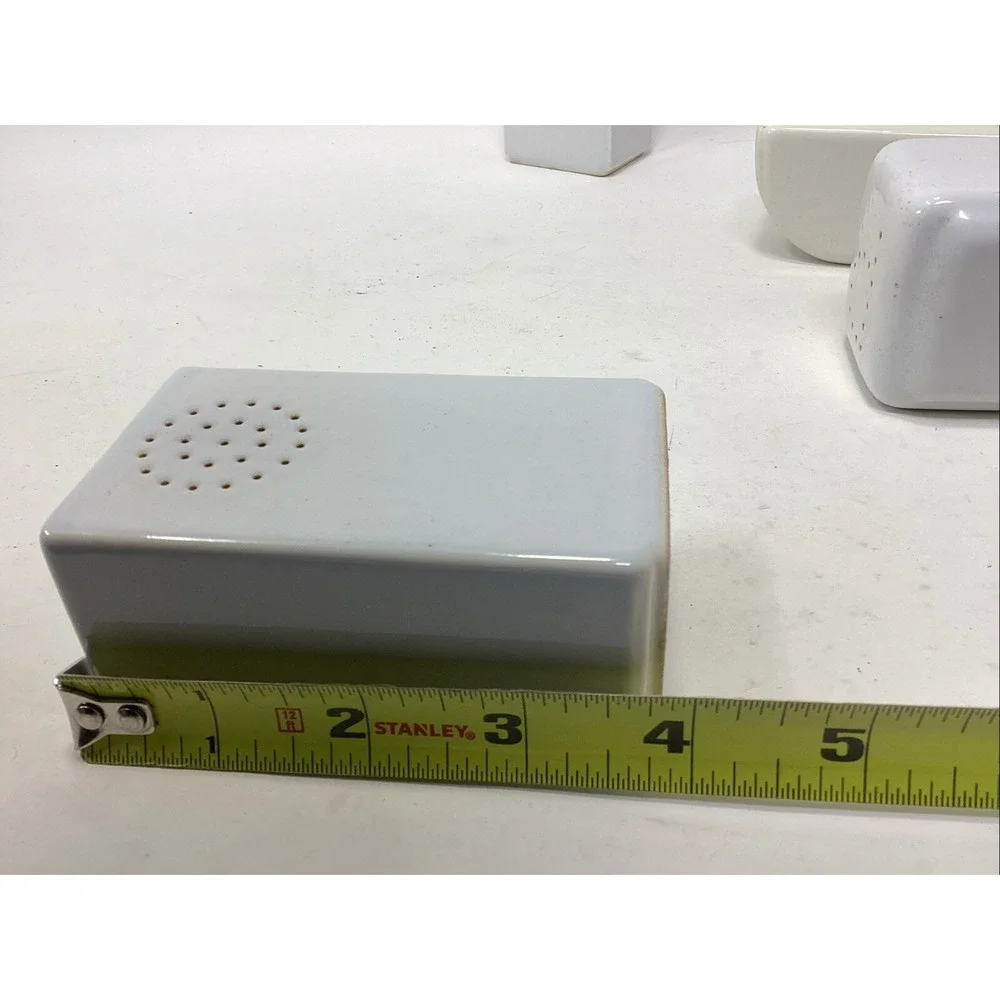 (3) Sets Vintage MCM White Ceramic Salt And Pepper Shakers 3-4